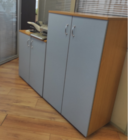 ПИ208401 Офисная мебель б/у, 133 шт (тумбы, шкафы, ресепшен)