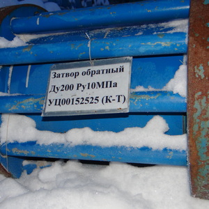 Затвор обратный поворотный Ду200 Ру10 МПа, фланцевый с КМЧ, КУГ-200*10-флсМ2